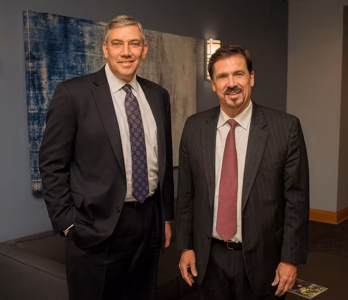Ed Dougherty and Philip Holloway in their Liberty, Missouri office